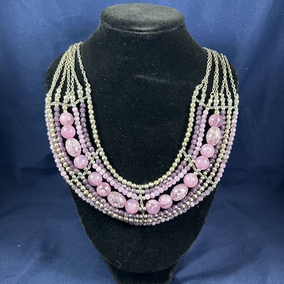 New York & Co Set Of 4 Fashion Necklaces Multilayered & Statement Designs Beaded - Picture 4 of 6